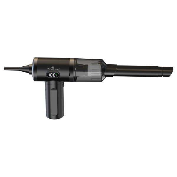 POWERTECH 2 σε 1 σκουπάκι χειρός & air duster PT-1576, 50W, 3600mAh, μαύρο