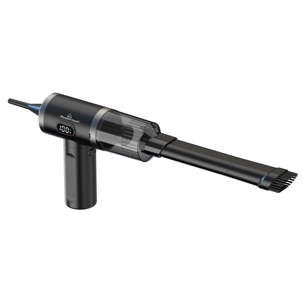 POWERTECH 2 σε 1 σκουπάκι χειρός & air duster PT-1576, 50W, 3600mAh, μαύρο