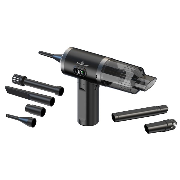 POWERTECH 2 σε 1 σκουπάκι χειρός & air duster PT-1576, 50W, 3600mAh, μαύρο - Service & Εργαλεία