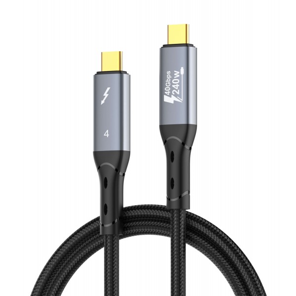 LDNIO καλώδιο USB-C TC-11c, 240W, 40Gbps, 8K/60Hz, 1m, μαύρο - LDNIO