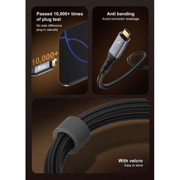 LDNIO καλώδιο USB-C TC-11c, 240W, 40Gbps, 8K/60Hz, 1m, μαύρο