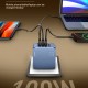 LDNIO φορτιστής τοίχου Q8 με καλώδιο USB-C, USB/Lightning/3x USB-C, GaN, 100W, μπλε