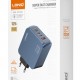 LDNIO φορτιστής τοίχου Q8 με καλώδιο USB-C, USB/Lightning/3x USB-C, GaN, 100W, μπλε