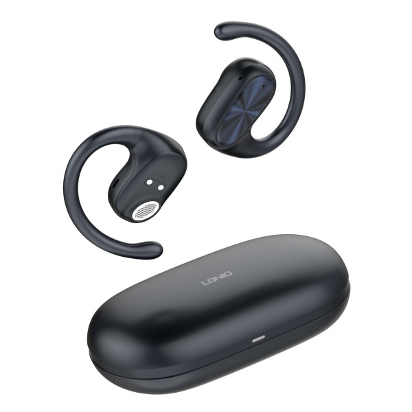 LDNIO earphones με θήκη φόρτισης T07, OWS Bone Conduction, 15mm, 60/500mAh, μαύρα - 