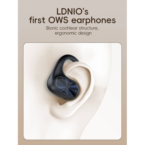 LDNIO earphones με θήκη φόρτισης T07, OWS Bone Conduction, 15mm, 60/500mAh, μαύρα - 