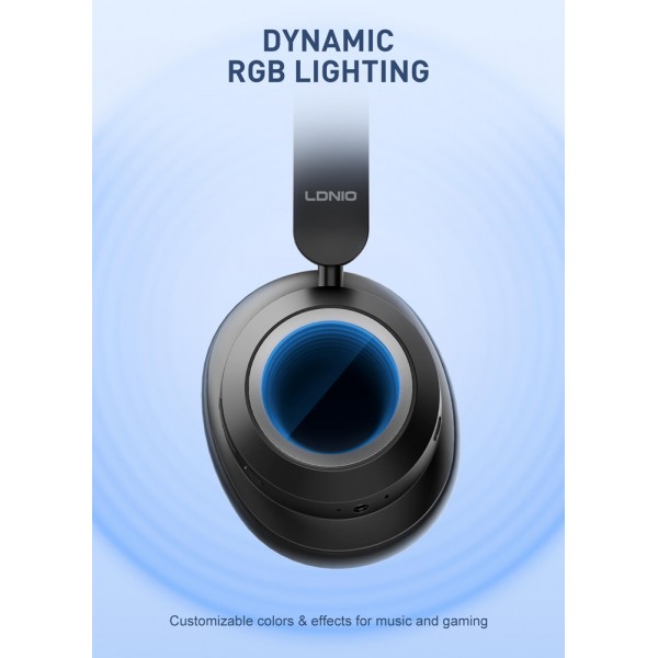 LDNIO headphones H01, ασύρματα & ενσύρματα, 40mm, 1000mAh, ANC, μαύρα - 