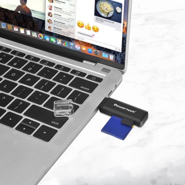 POWERTECH card reader PT-1605 για SD & micro SD, USB 3.0, 5Gbps, μαύρο - 