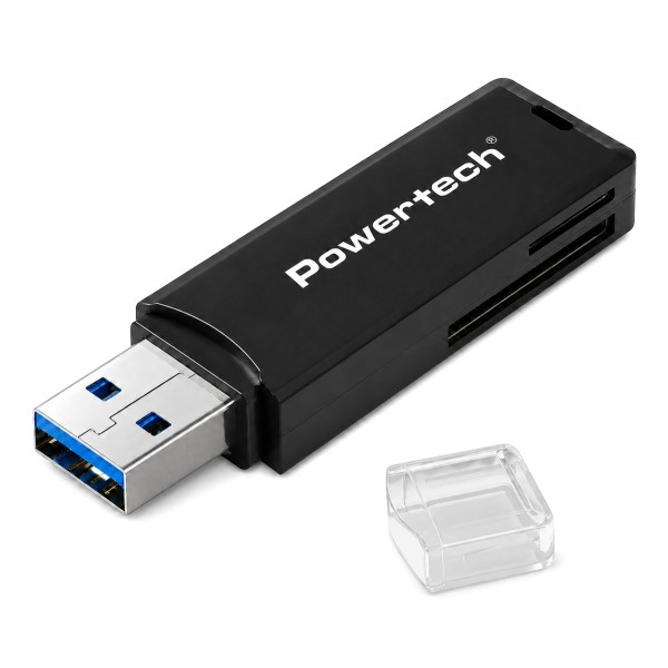 POWERTECH card reader PT-1605 για SD & micro SD, USB 3.0, 5Gbps, μαύρο - 