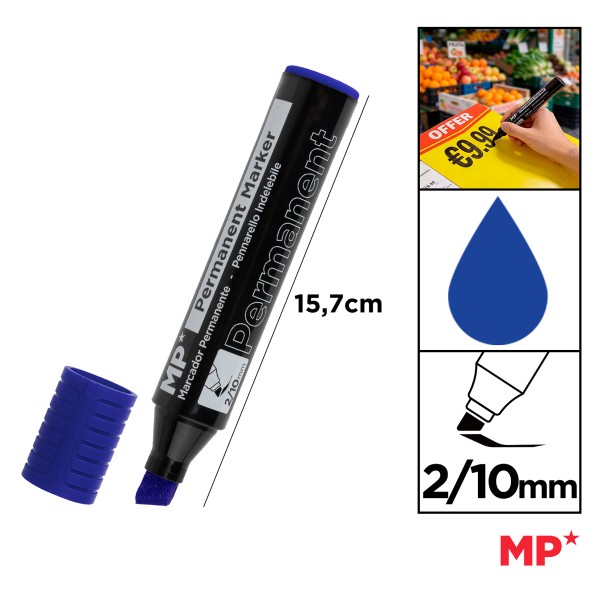MP ανεξίτηλος μαρκαδόρος PE549-01, 2-10mm μύτη, μπλε - Αναλώσιμα - Είδη Γραφείου
