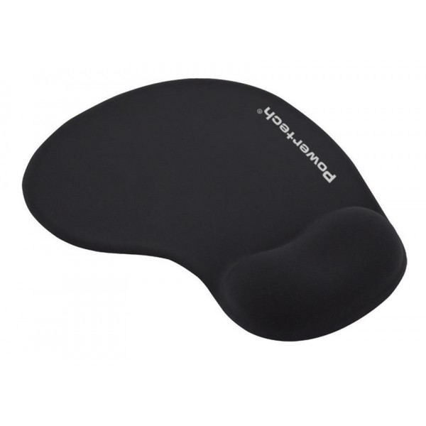 POWERTECH mouse pad PT-1611 με στήριγμα καρπού, 23x19x1.8cm, μαύρο - Περιφερειακά