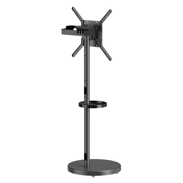 BRATECK βάση τηλεόρασης δαπέδου FS38-44TWE, 32-65", έως 50kg, με 2x ράφια, ροδάκια, μαύρη - 