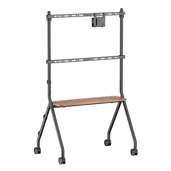 BRATECK βάση τηλεόρασης δαπέδου FS66-46F-01, 37-86", έως 80kg, με ράφι & ροδάκια - 
