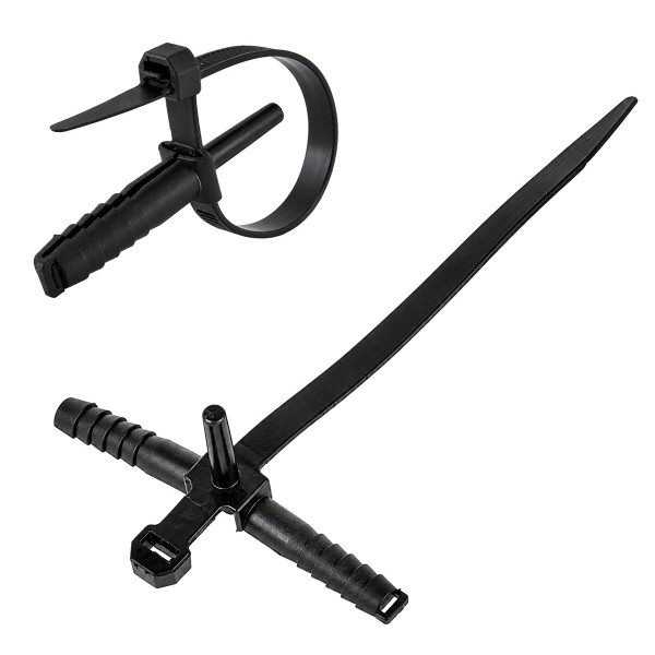 POWERTECH δεματικά καλωδίων με ούπα TIES-084, 7x150mm, μαύρα, 100τμχ - Περιφερειακά