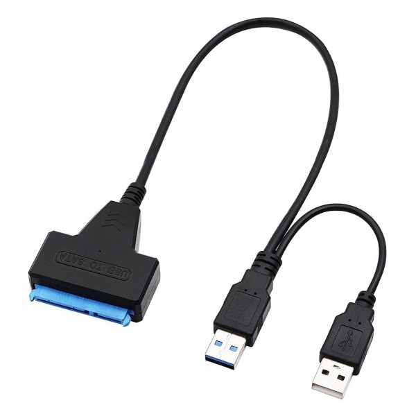 POWERTECH καλώδιο σύνδεσης HDD/SSD CAB-U163, 2x USB σε SATA, DC, 5Gbps - Περιφερειακά