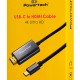POWERTECH καλώδιο USB-C σε HDMI PTR-0209, 4K/30Hz, 10 Gbps, 1m, μαύρο