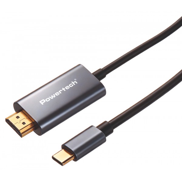 POWERTECH καλώδιο USB-C σε HDMI PTR-0210, 4K/30Hz, 10 Gbps, 2m, μαύρο - Powertech