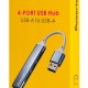 POWERTECH USB hub PTR-0207, 4x θυρών, USB 3.0, 5Gbps, USB σύνδεση, γκρι
