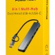 POWERTECH USB hub PTR-0205 με card reader, 8 θυρών, USB & USB-C σύνδεση, γκρι