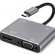 POWERTECH docking station CAB-UC101, 4 θυρών, USB-C, 4K, 100W, γκρι