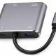 POWERTECH docking station CAB-UC101, 4 θυρών, USB-C, 4K, 100W, γκρι