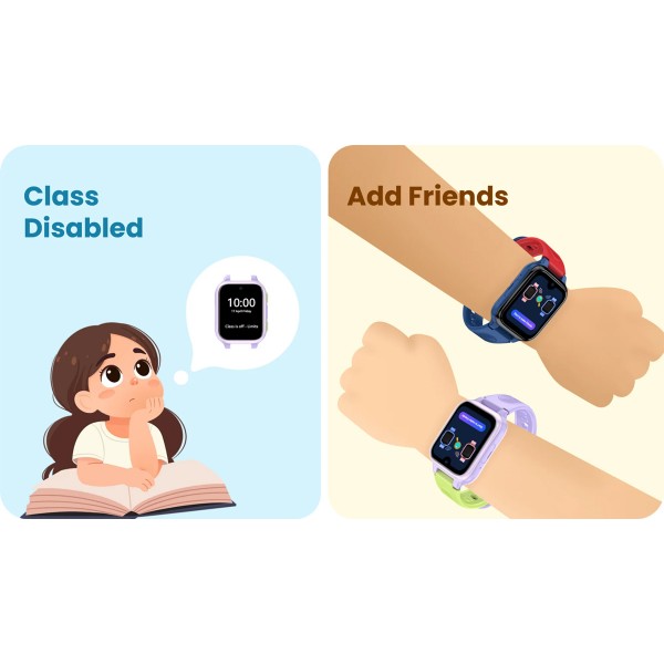 LAGENIO GPS smartwatch για παιδιά K9, 1.78" AMOLED, με κάμερα, 4G, IP68, μωβ