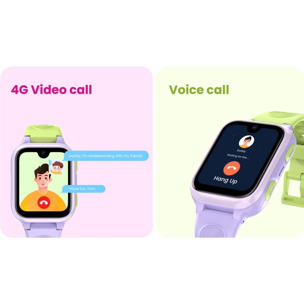 LAGENIO GPS smartwatch για παιδιά K9, 1.78" AMOLED, με κάμερα, 4G, IP68, μωβ