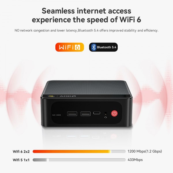 BEELINK mini PC SER5 Max, AMD Ryzen R7 7735U, 16GB, 500GB M.2, Windows 11 Pro