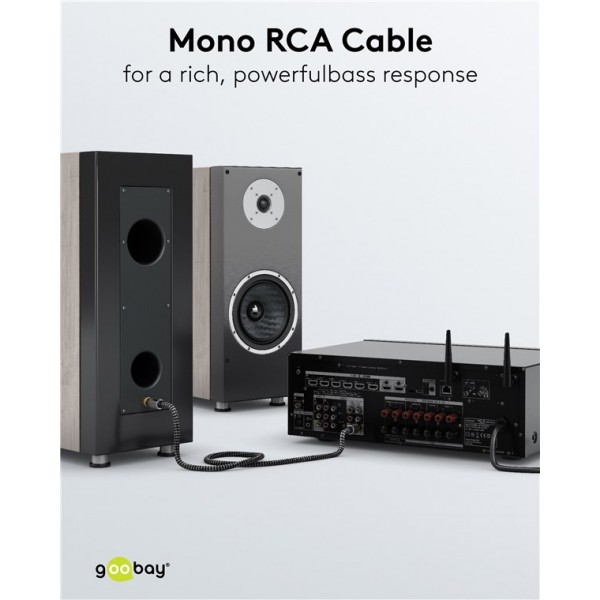 GOOBAY καλώδιο ήχου RCA σε RCA 65297, 3m, μαύρο/ασημί
