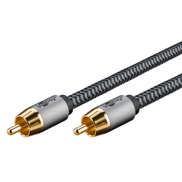 GOOBAY καλώδιο ήχου RCA σε RCA 65297, 3m, μαύρο/ασημί - GOOBAY