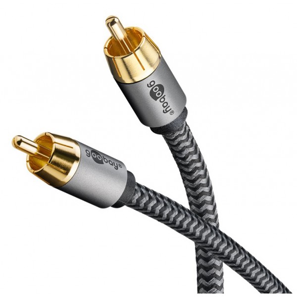 GOOBAY καλώδιο ήχου RCA σε RCA 65297, 3m, μαύρο/ασημί