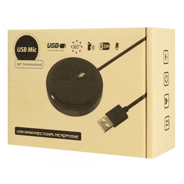 CMTECK επιτραπέζιο μικρόφωνο UM02, omnidirectional, USB, μαύρο