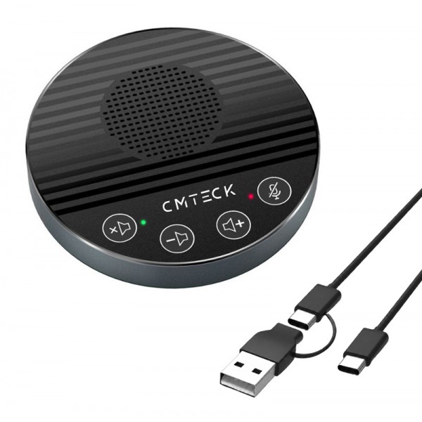 CMTECK επιτραπέζιο μικρόφωνο LE2102 με ηχείο, omnidirectional, USB/USB-C, μαύρο - 