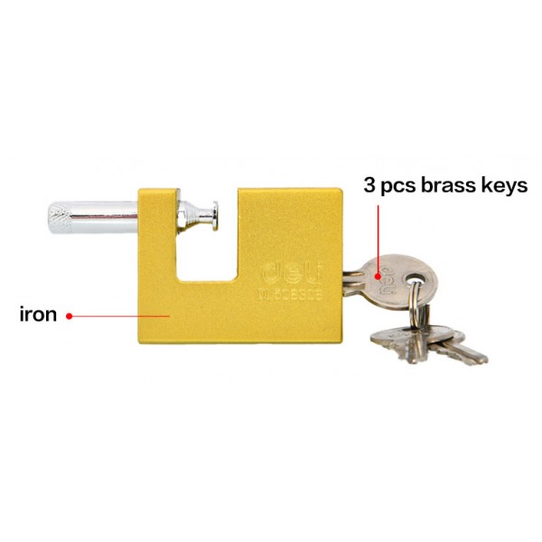 DELI λουκέτο τάκου με κλειδί DL508306, heavy duty, 60mm - Σπίτι & Gadgets