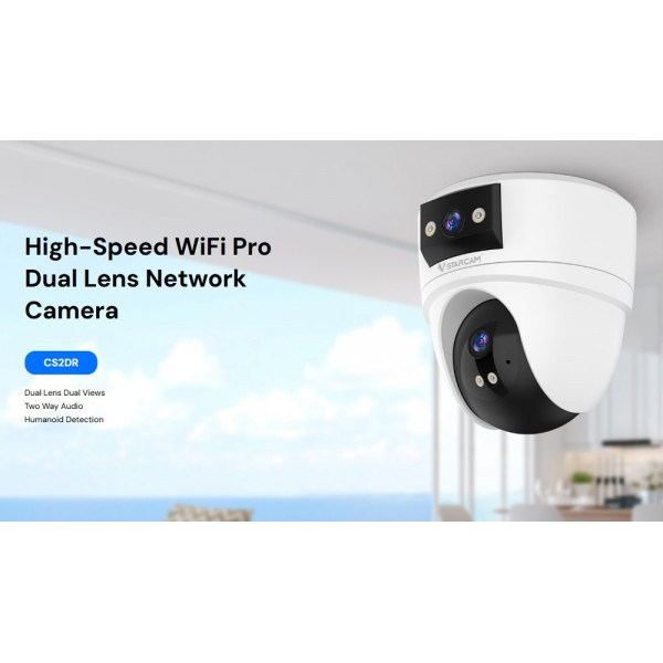 VSTARCAM smart κάμερα CS2DR, 3MP, dual lens, WiFi, PTZ, SD - VSTARCAM