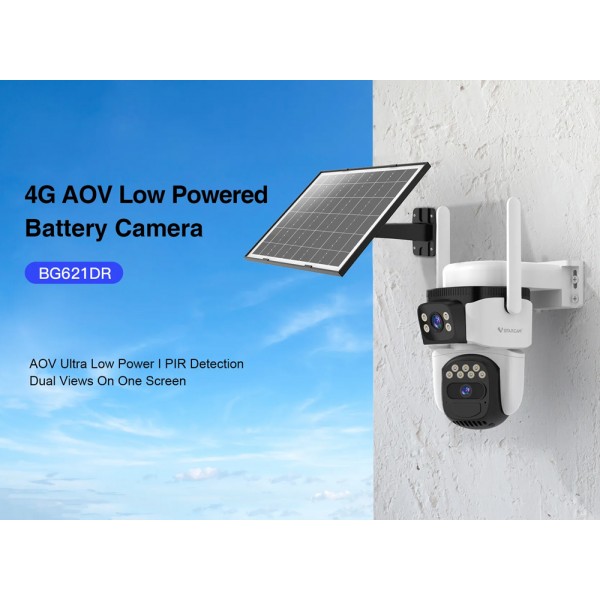 VSTARCAM smart ηλιακή κάμερα BG621DR, dual lens, 3MP, 4G, SD, PTZ, IP66 - VSTARCAM