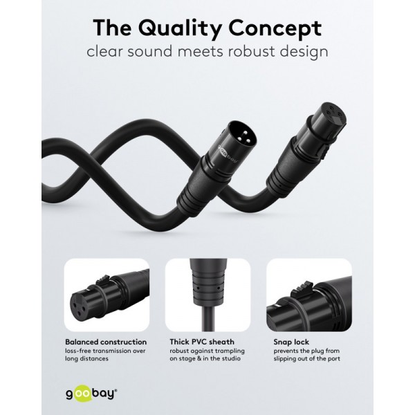 GOOBAY καλώδιο προέκτασης ήχου XLR 80038, 3m, μαύρο - GOOBAY