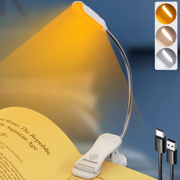 GLOCUSENT LED φακός διαβάσματος GLCSNTBL105W, επαναφορτιζόμενος, έως 45lm, λευκός - Φωτισμός