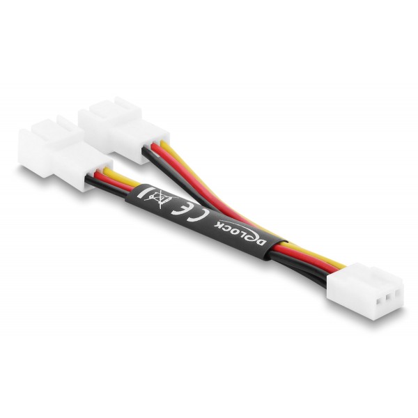 DELOCK καλώδιο 1x 3pin σε 2x 3pin 91429 για ανεμιστήρες, 10cm - 