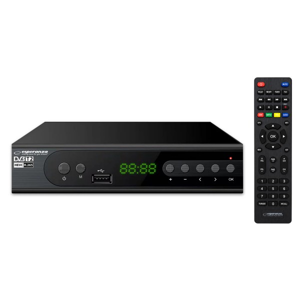 ESPERANZA ψηφιακός δέκτης EV106R, DVB-T2, Full HD, MPEG-4, H.265/HEVC, με PVR - 