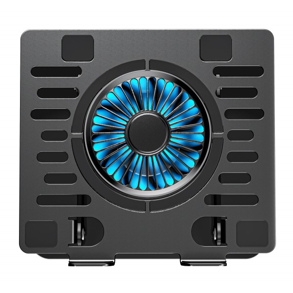 POWERTECH βάση & ψύξη laptop PT-1630 έως 17", 110mm LED fan, μεταλλική, μαύρη