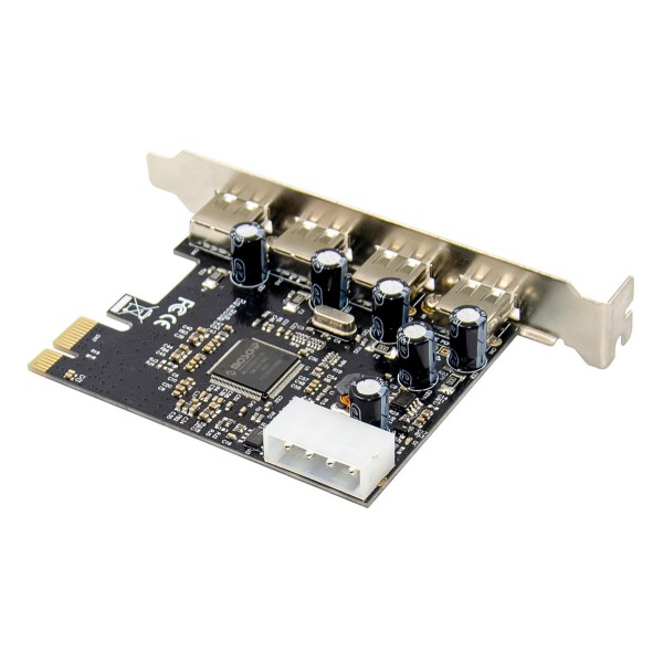 POWERTECH κάρτα επέκτασης PCIe σε 4x USB 2.0 ST622, 480Mbps, ASIX MCS9990 - Νέα & Ref PC
