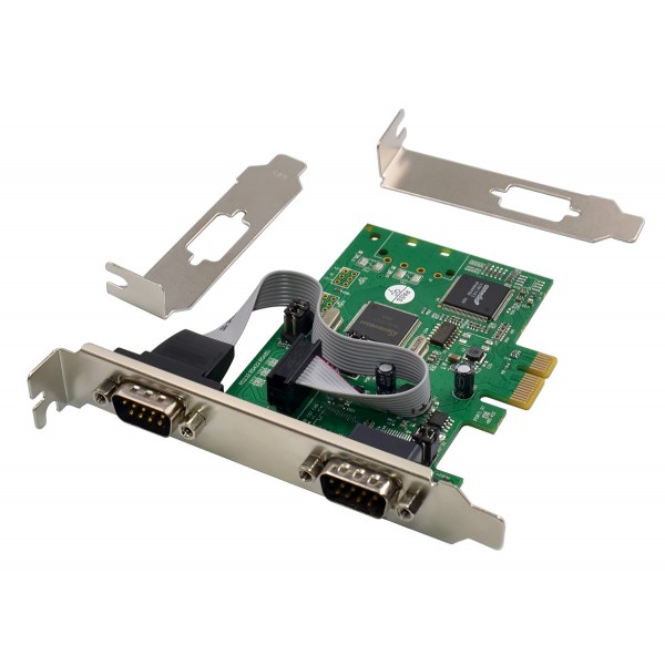 POWERTECH κάρτα επέκτασης PCIe σε 2x serial ST349, 921.6Kbps, SB16C1052PCI - Νέα & Ref PC