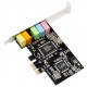 POWERTECH κάρτα επέκτασης ήχου PCIe σε 2x channel audio ST13, CMI8738 + ASM1083