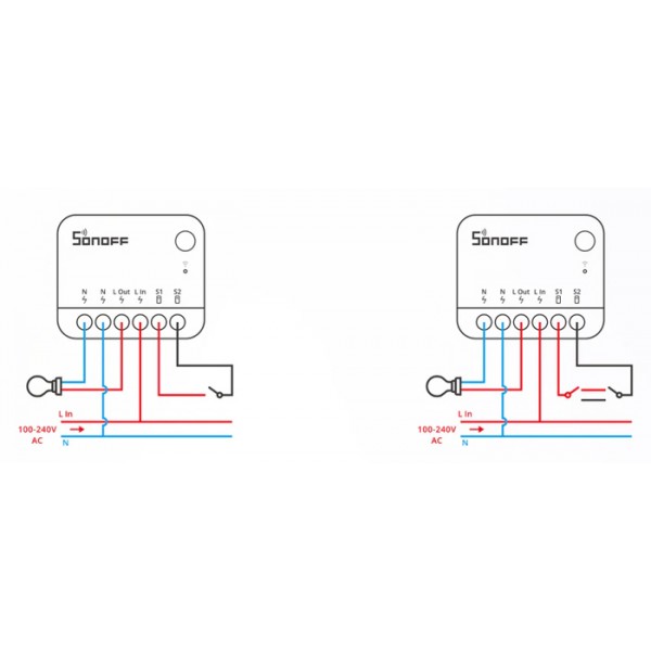 SONOFF smart διακόπτης MINIR4, 2 κανάλια, WiFi, 10A, λευκός
