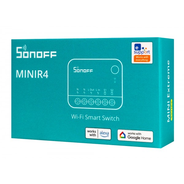 SONOFF smart διακόπτης MINIR4, 2 κανάλια, WiFi, 10A, λευκός