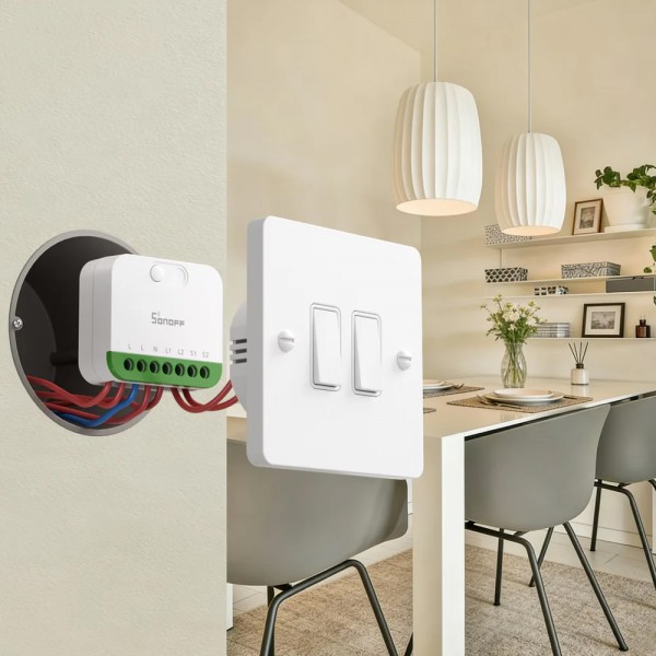 SONOFF smart διακόπτης MINI DUO, 2 κανάλια, WiFi, συμβατός με Matter, 16A, λευκός