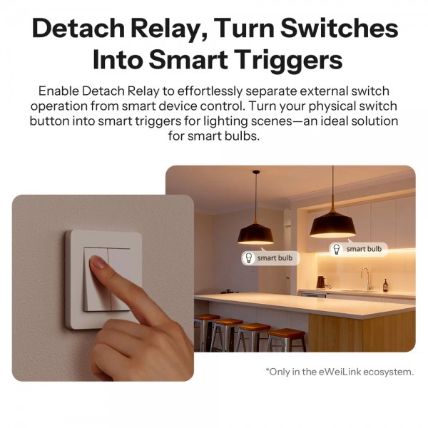 SONOFF smart διακόπτης MINI DUO, 2 κανάλια, WiFi, συμβατός με Matter, 16A, λευκός