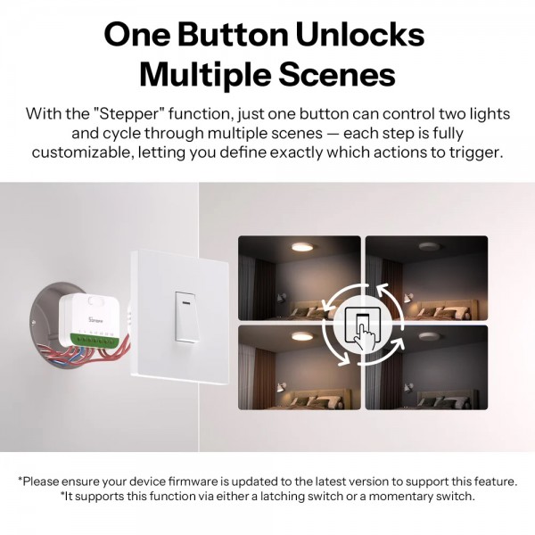 SONOFF smart διακόπτης MINI DUO, 2 κανάλια, WiFi, συμβατός με Matter, 16A, λευκός - Service & Εργαλεία