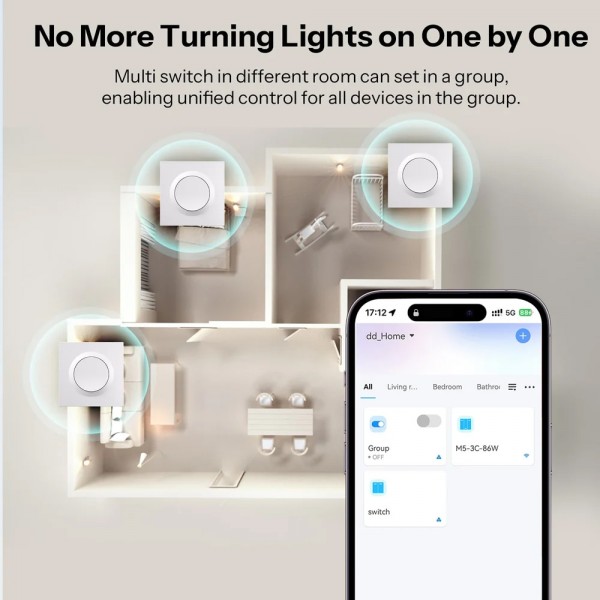 SONOFF smart επιτοίχιος διακόπτης Orb-ZBW1L, μονός, ZigBee 3.0, 6A, λευκός