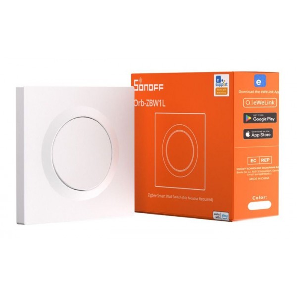 SONOFF smart επιτοίχιος διακόπτης Orb-ZBW1L, μονός, ZigBee 3.0, 6A, λευκός